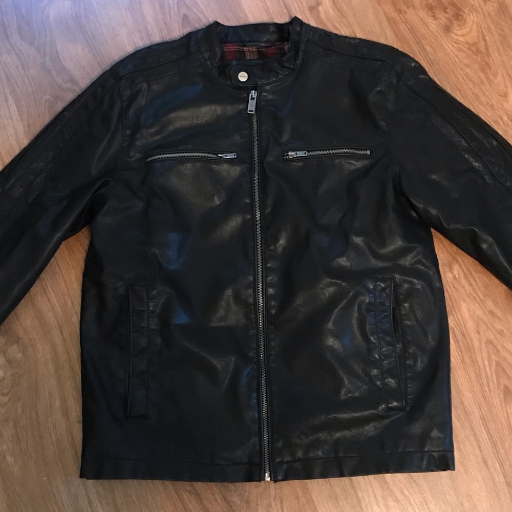 Guess Mens Small Leather Bike Jacket